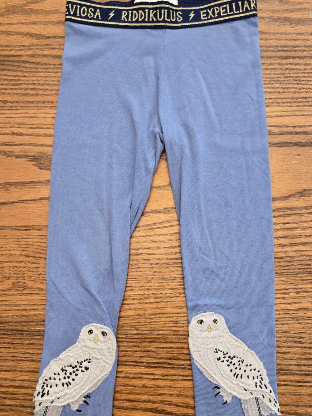 Mini Boden Harry Potter Hedwig Owl Leggings Blue - Girls Youth Size 4-5.